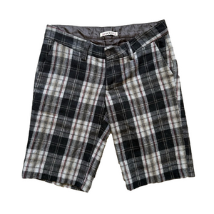 XX3 Y2K Plaid Women's Shorts in Black Gray Size S Vintage Retro Grunge